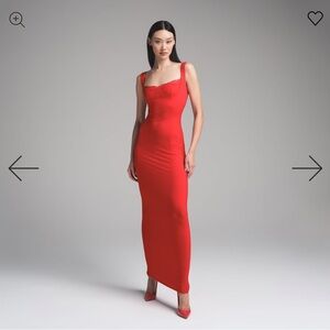 SKIMS Soft Lounge Lace Tank Dress in Cherry